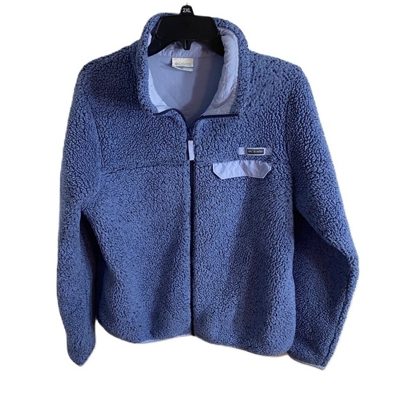 Columbia Jackets & Blazers - Columbia Sherpa Full Zip Jacket Large Blue Women’s Sweatshirt